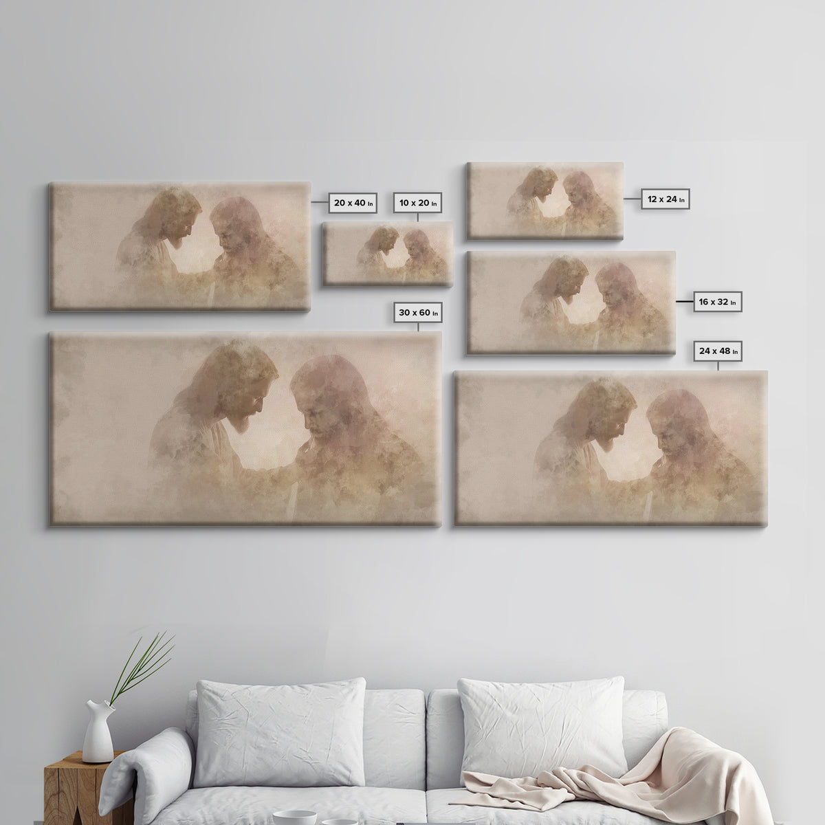 Quiet Consolation | Framed Canvas Print | Jesus Painting | Christian Art Work | Moody Christian Art | Christian Gift