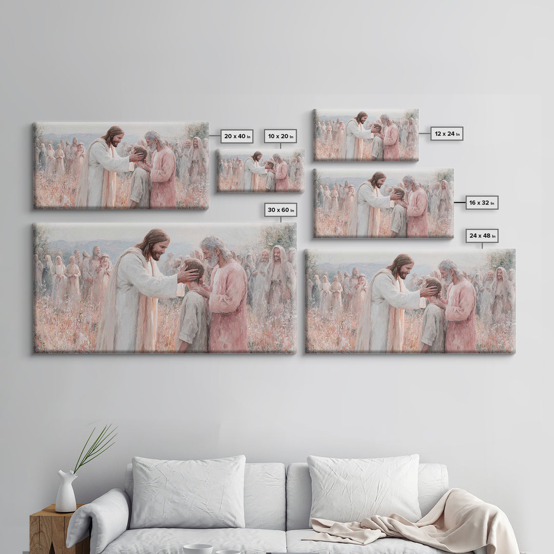 Graceful Blessing – Framed Canvas Print – Christian Wall Art – Jesus Painting – Christian Art Canvas – Christmas Art