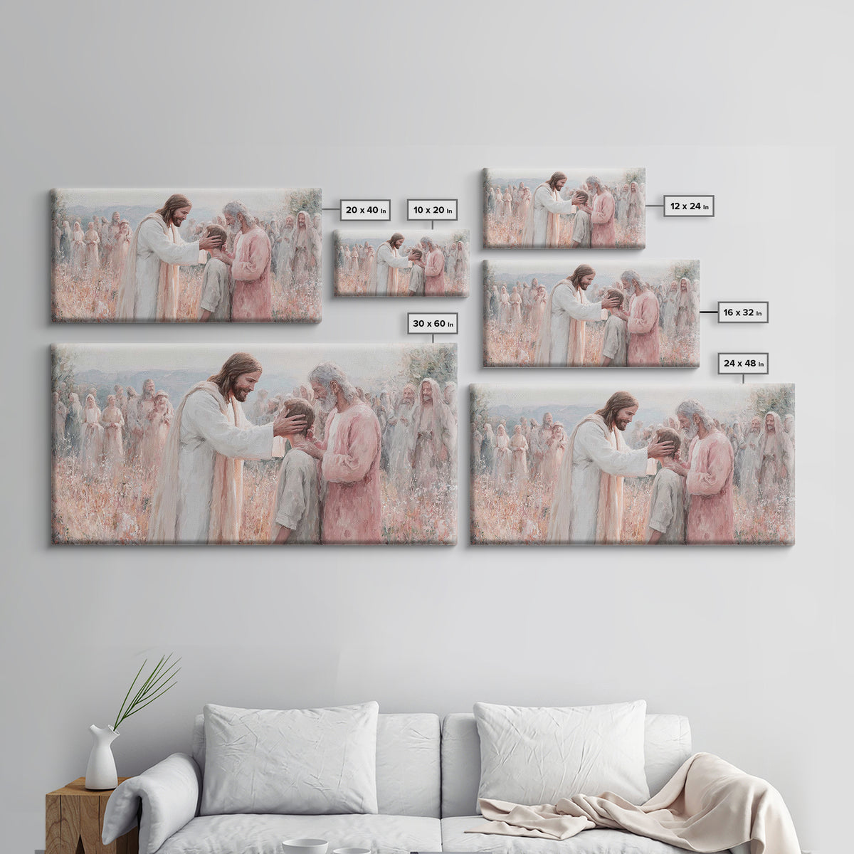 Graceful Blessing – Framed Canvas Print – Christian Wall Art – Jesus Painting – Christian Art Canvas – Christmas Art