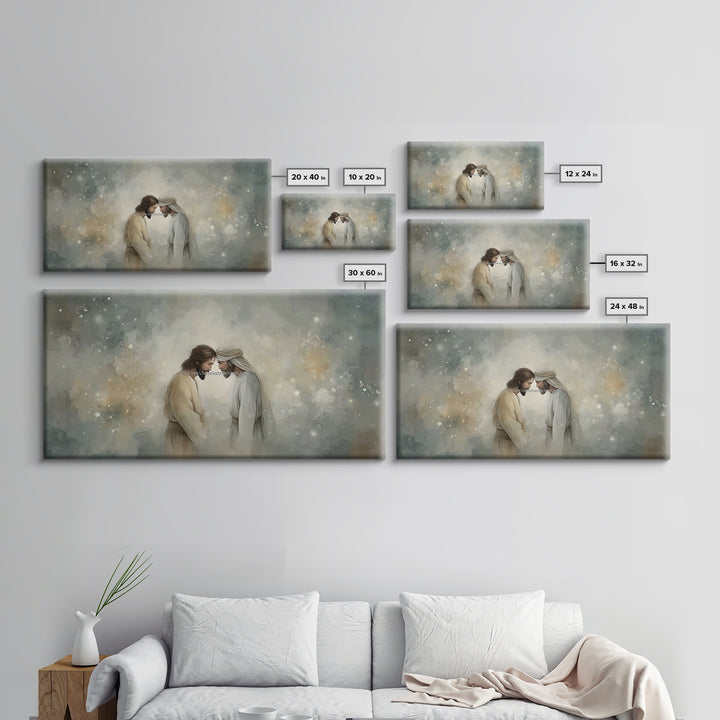 Holy Encounter – Framed Canvas Print – Jesus Painting – Christian Wall Art – Christian Art Canvas – Christmas Art