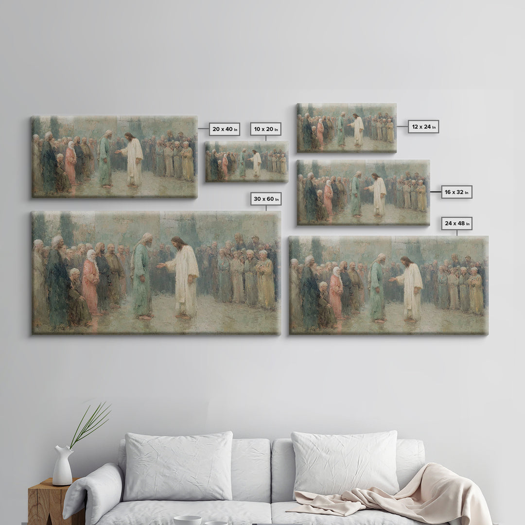 Divine Invitation – Framed Canvas Print – Christian Art Canvas – Jesus Painting – Christian Wall Art – Christian Christmas