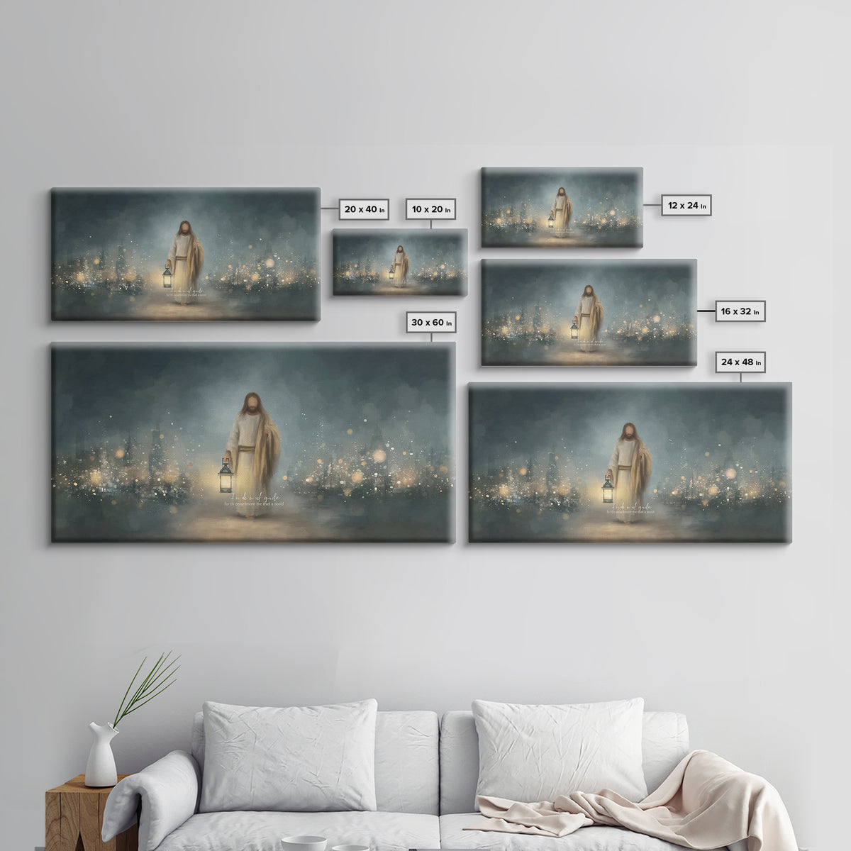 Light of Hope – Framed Canvas Print – Christian Wall Art – Christian Art Canvas – Jesus Painting – Christmas Art
