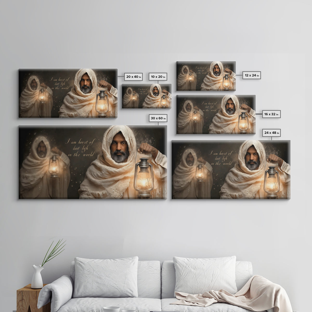 Guiding Lantern – Framed Canvas Print – Christian Wall Art – Christian Art Canvas – Jesus Painting – Christmas Art