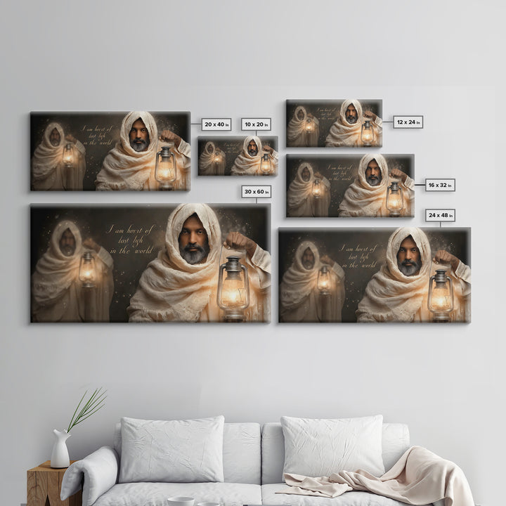 Guiding Lantern – Framed Canvas Print – Christian Wall Art – Christian Art Canvas – Jesus Painting – Christmas Art