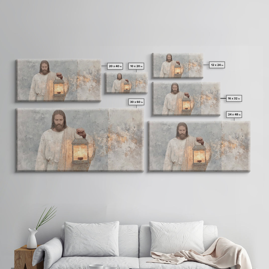 Silent Guiding Flame | Framed Canvas Print | Christian Art Canvas | Christian Wall Art | Jesus Painting | Christian Christmas