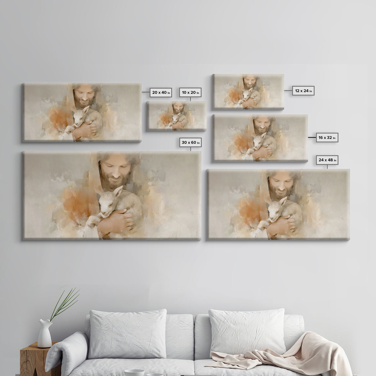 Lamb of Peace – Framed Canvas Print – Christian Art Canvas – Jesus Painting – Christian Wall Art – Christian Christmas Art