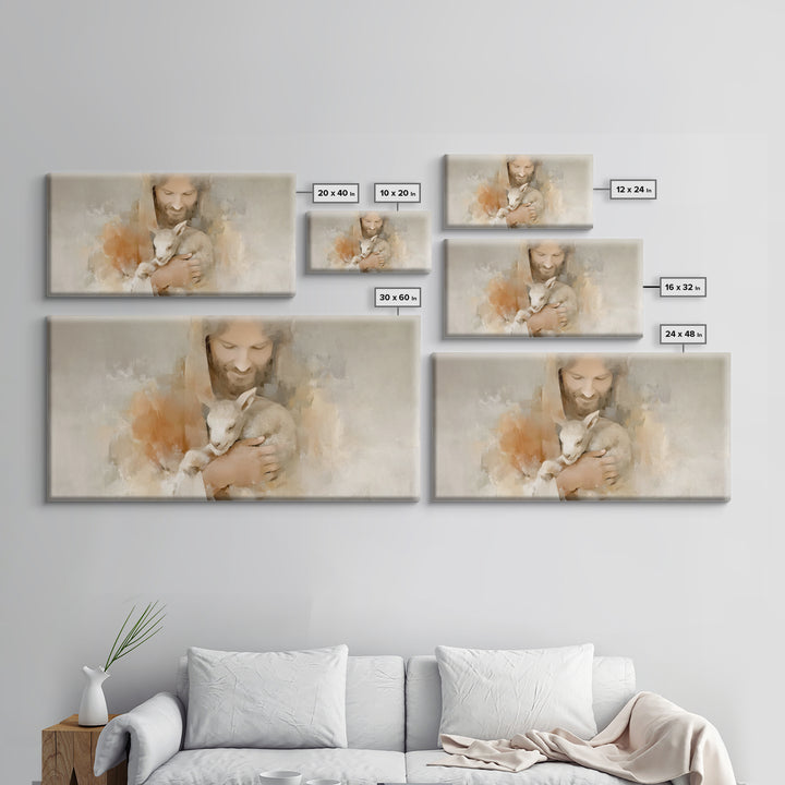 Lamb of Peace – Framed Canvas Print – Christian Art Canvas – Jesus Painting – Christian Wall Art – Christian Christmas Art