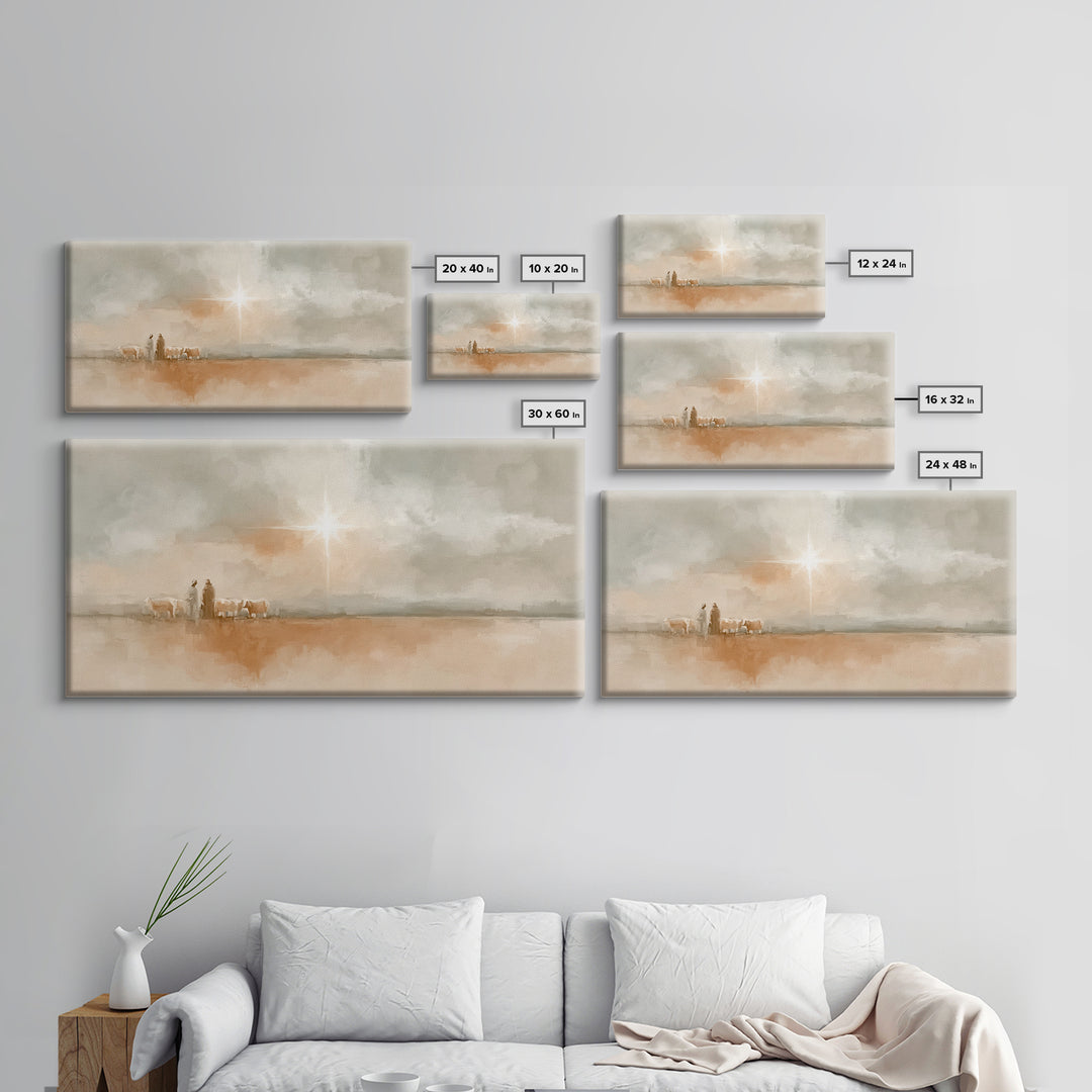 Bethlehem Morning Light, Framed Canvas Print, Christian Wall Art, Christian Art Canvas, Christmas Art, Christian Christmas Decor, Jesus Chr