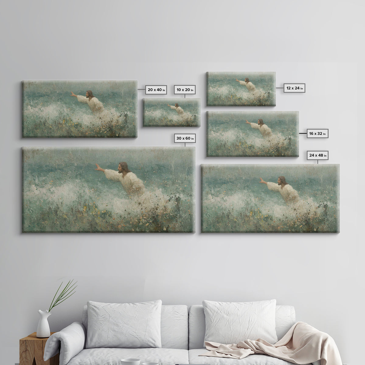 Reaching Light – Framed Canvas Print – Christian Wall Art – Christian Art Print – Jesus Painting – Vintage Christian Art – Christian Home D