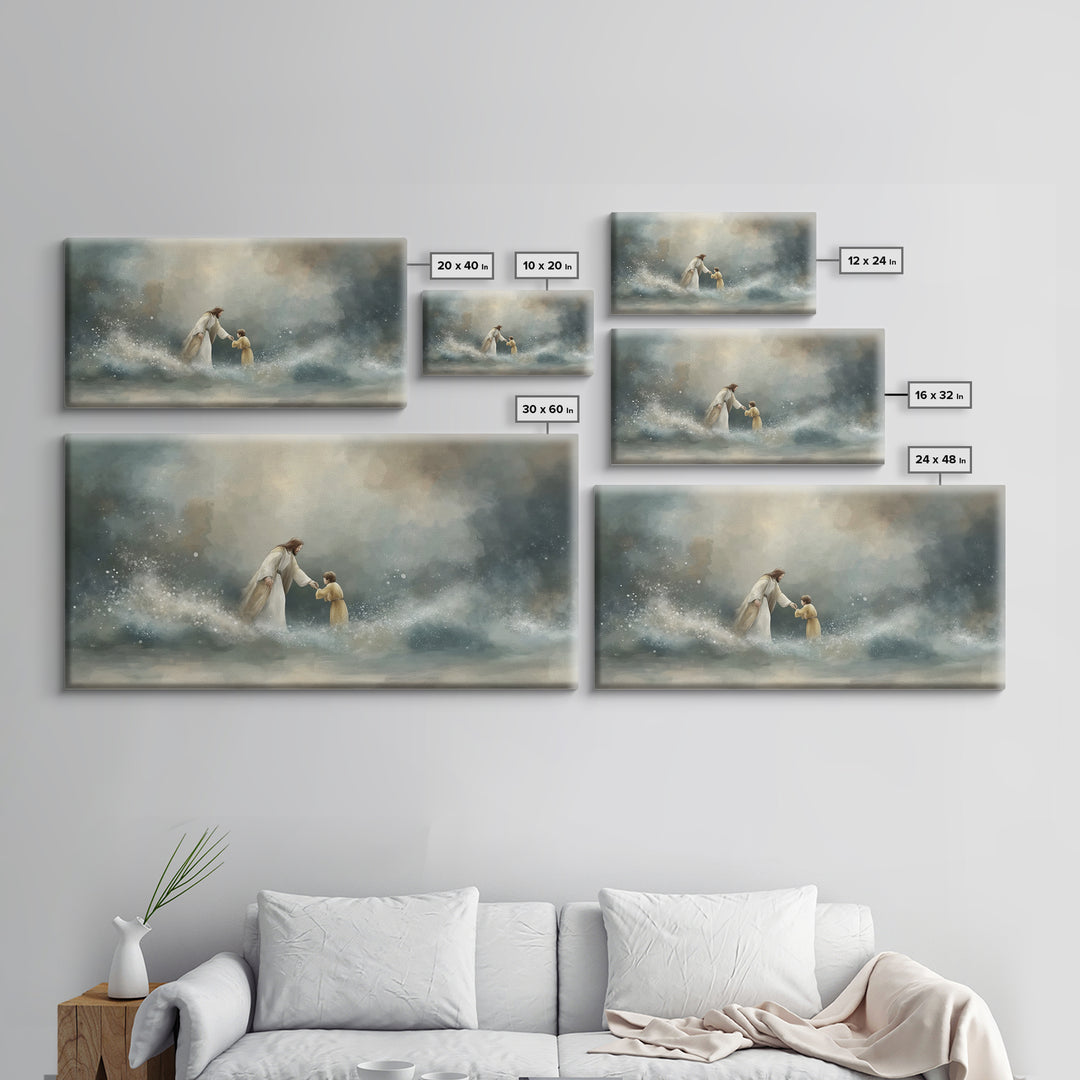 Guiding Calm – Framed Canvas Print – Christian Art Canvas – Christian Wall Art – Jesus Painting – Moody Christian Art – Christian Gift Idea