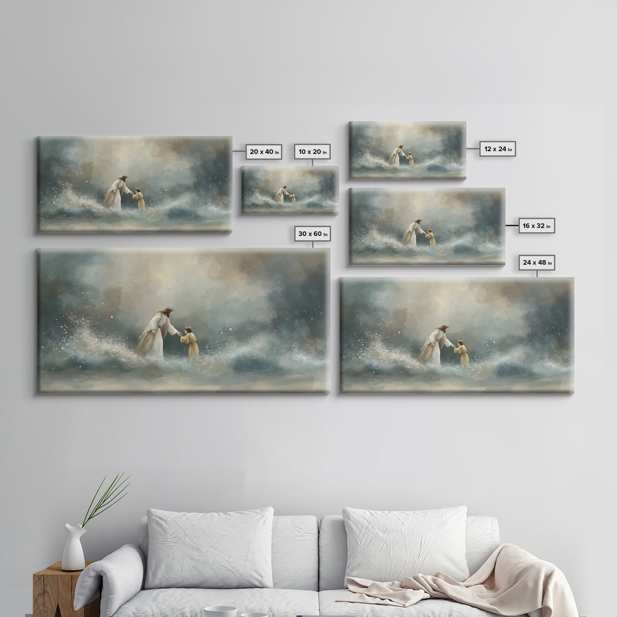 Guiding Calm – Framed Canvas Print – Christian Art Canvas – Christian Wall Art – Jesus Painting – Moody Christian Art – Christian Gift Idea
