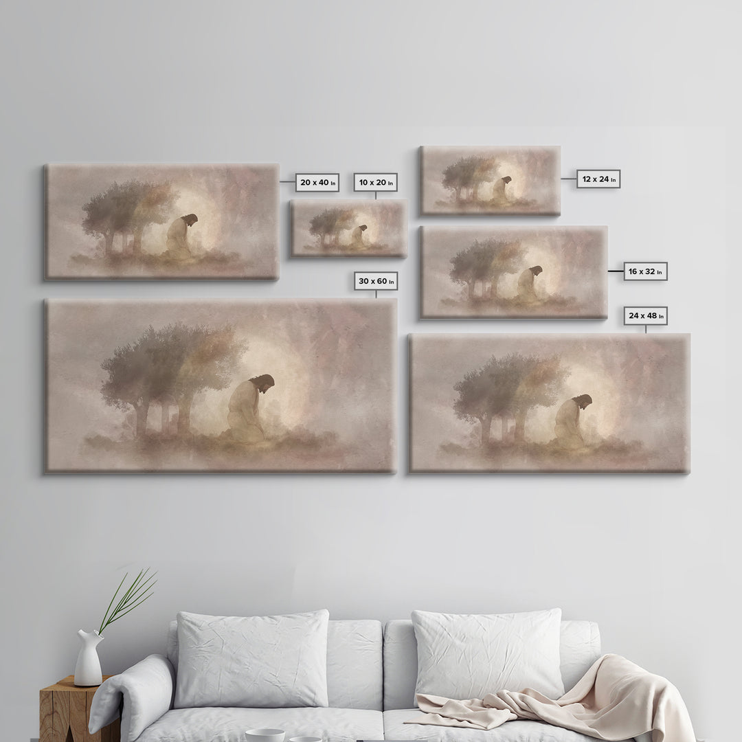Sacred Stillness – Framed Canvas Print – Modern Christian Art – Christian Wall Art – Jesus Painting – Christian Art Canvas – Christian Gift