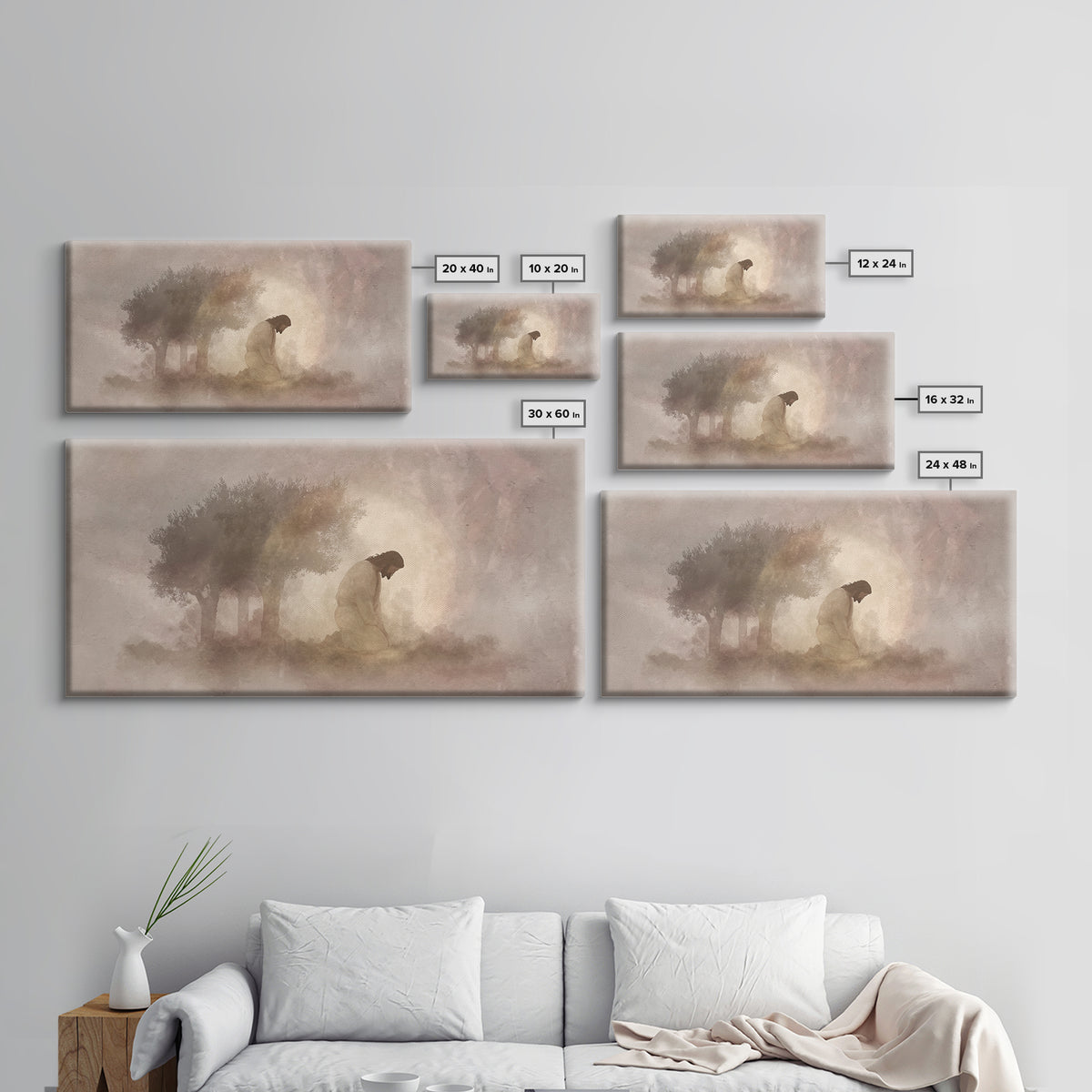 Sacred Stillness – Framed Canvas Print – Modern Christian Art – Christian Wall Art – Jesus Painting – Christian Art Canvas – Christian Gift