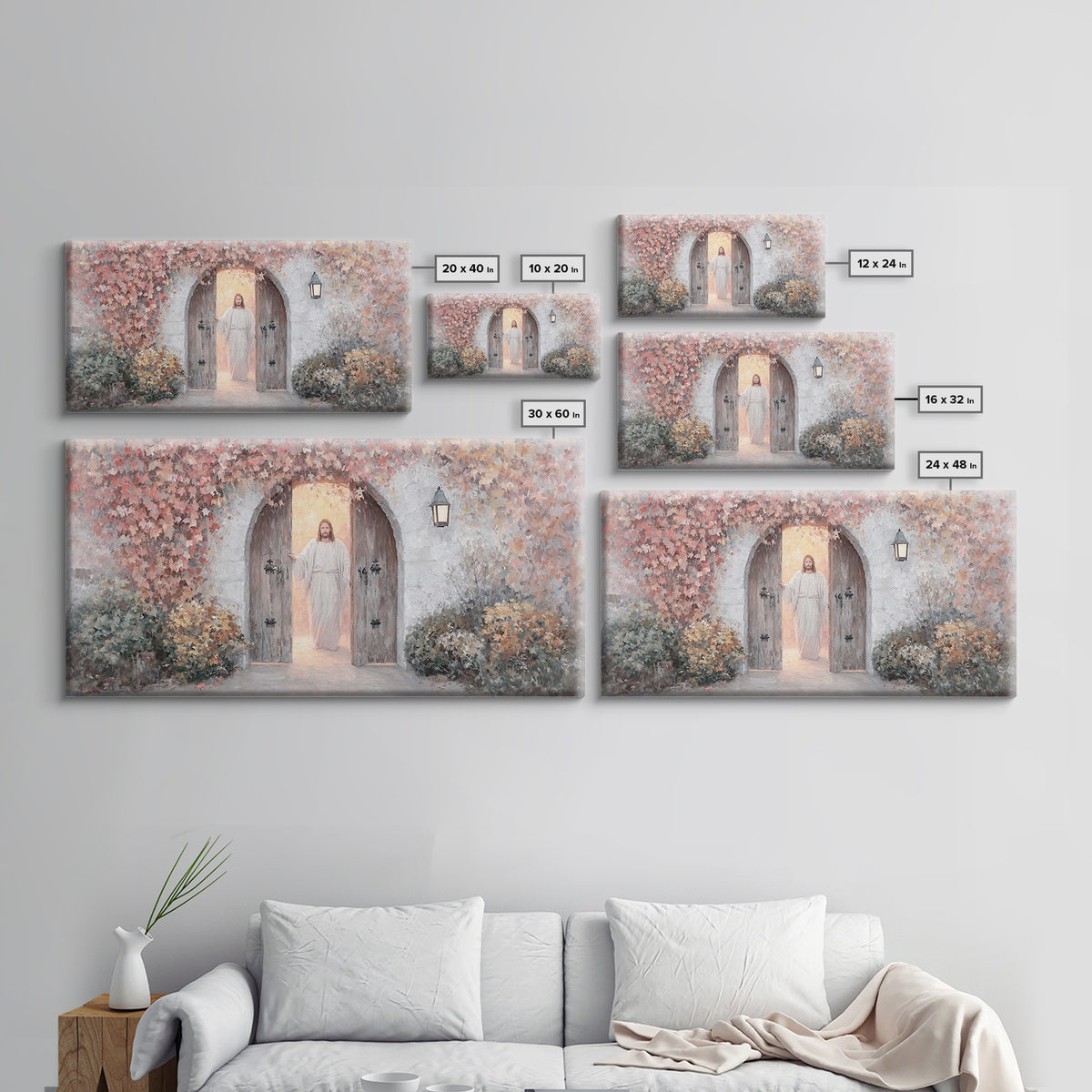 Autumn Gate Light | Framed Canvas Print | Christian Wall Art | Jesus Painting | Christian Art Canvas | Christian Christmas Art | Christian