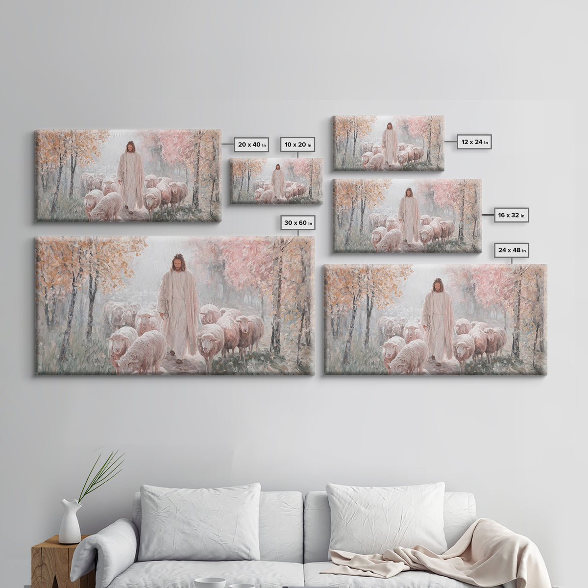 Autumn Mercy Walk, Framed Canvas Print, Christian Wall Art, Jesus Painting, Christian Art Canvas, Modern Christian Art, Christian Christmas