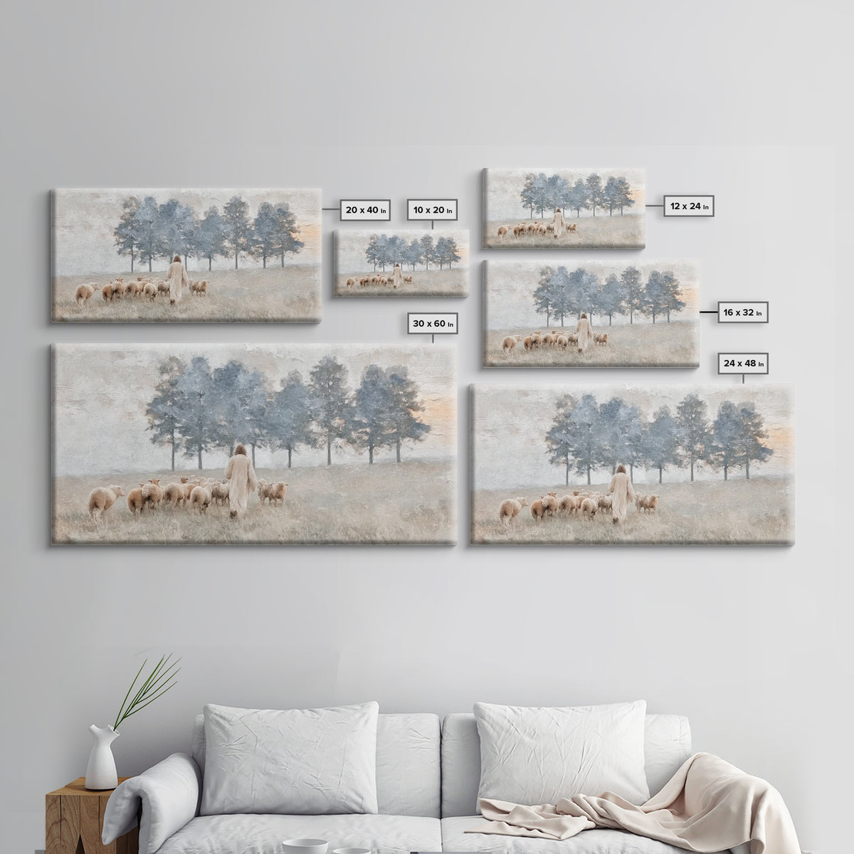 Field Of Peace – Framed Canvas Print – Christian Wall Art – Jesus Painting – Christian Art Canvas – Subtle Christian Art – Christmas Art Fr