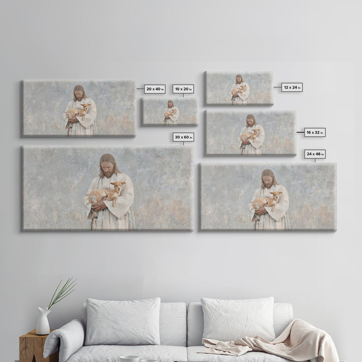 Autumn Flock Serenity – Framed Canvas Print – Christian Art Canvas – Jesus Painting – Christian Wall Art – Modern Christian Art – Christian