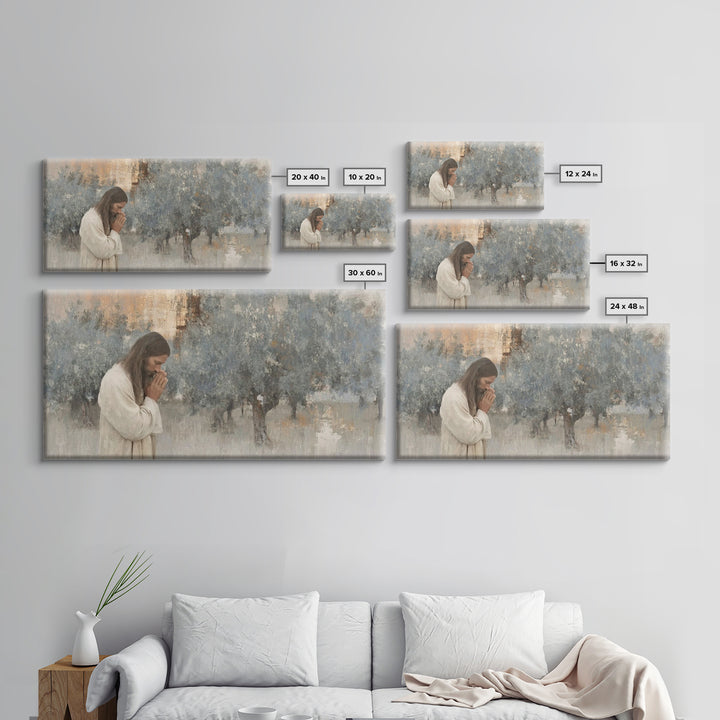 Gethsemane Reflection | Framed Canvas Print | Christian Art Canvas | Jesus Painting | Christian Wall Art | Moody Christian Art | Christmas