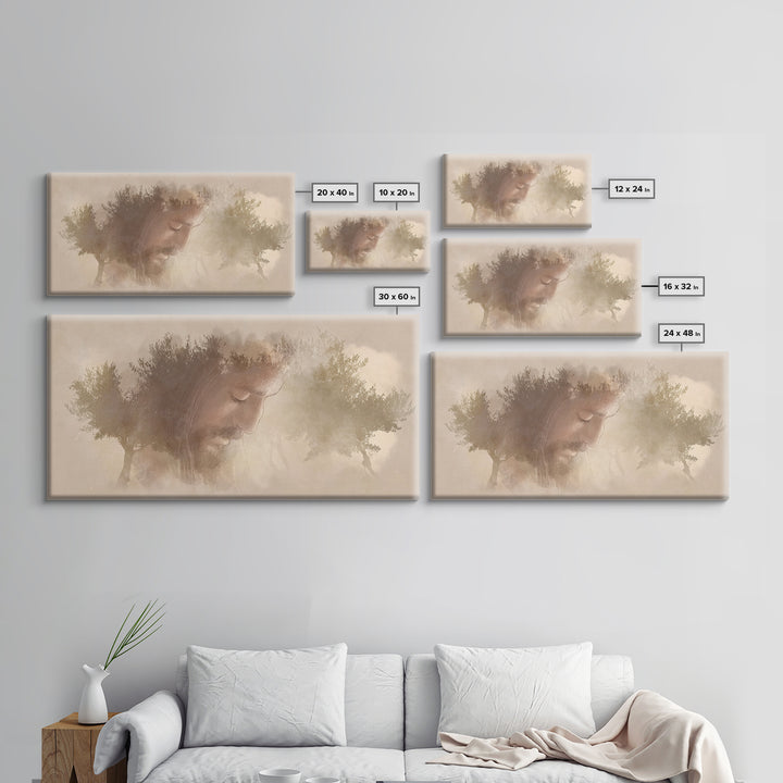 Prayerful Dawn – Framed Canvas Print – Christian Wall Art – Christian Art Canvas – Modern Christian Art – Jesus Painting – Christian Christ