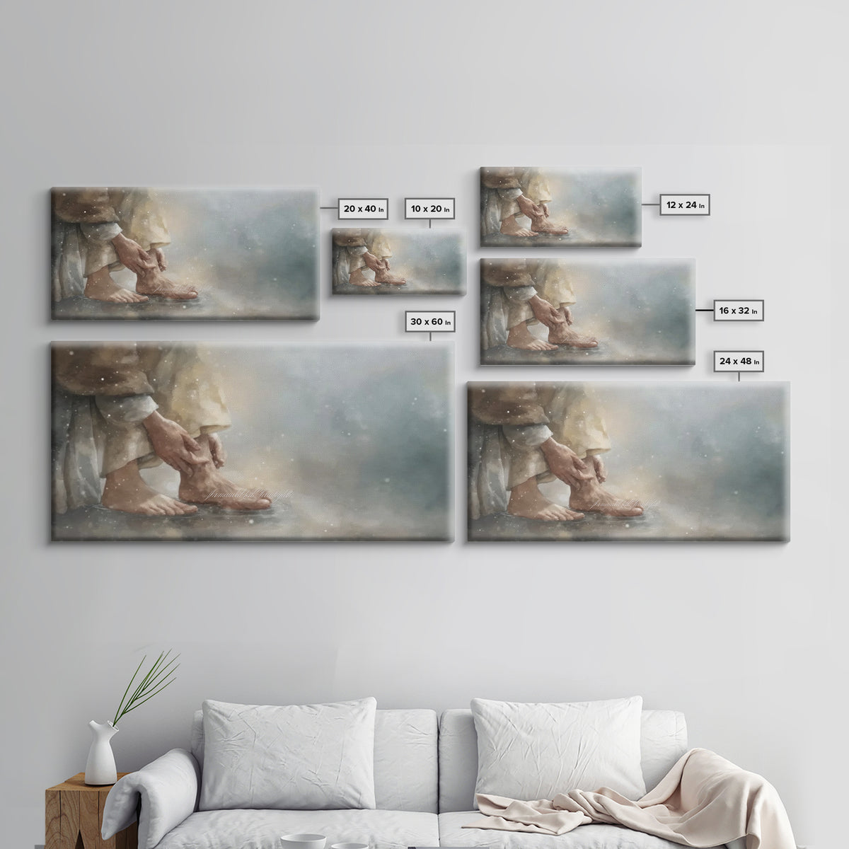 Footsteps Of Love – Framed Canvas Print – Christian Art Canvas – Christian Wall Art – Christian Decor – Modern Christian Painting – Christi