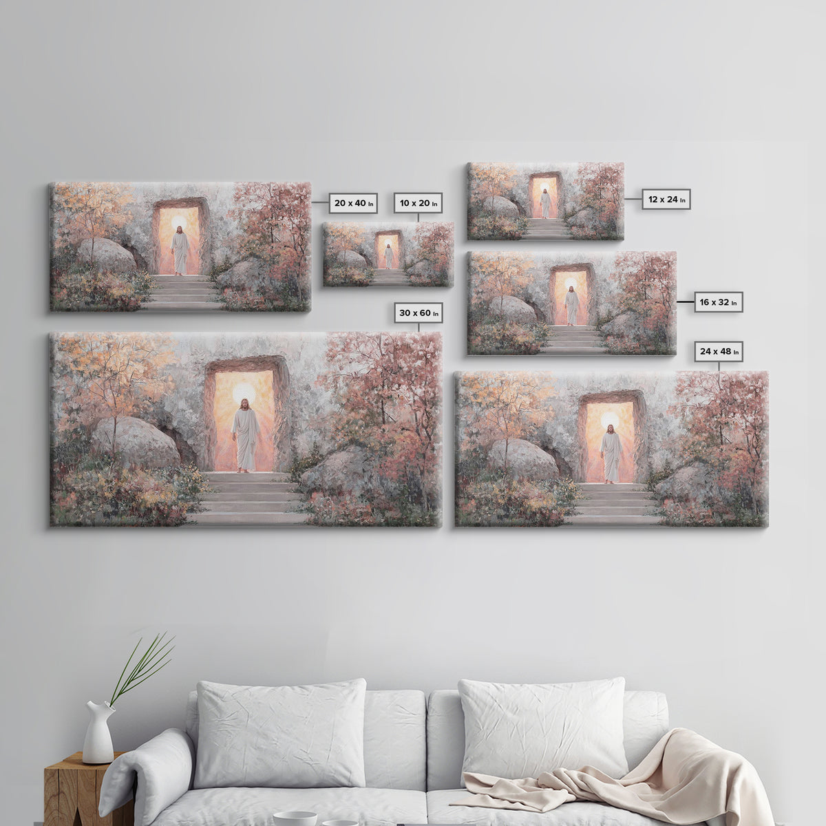Autumn Resurrection, Framed Canvas Print, Christian Wall Art, Christian Art Canvas, Jesus Painting, Large Christian Art, Christian Christma