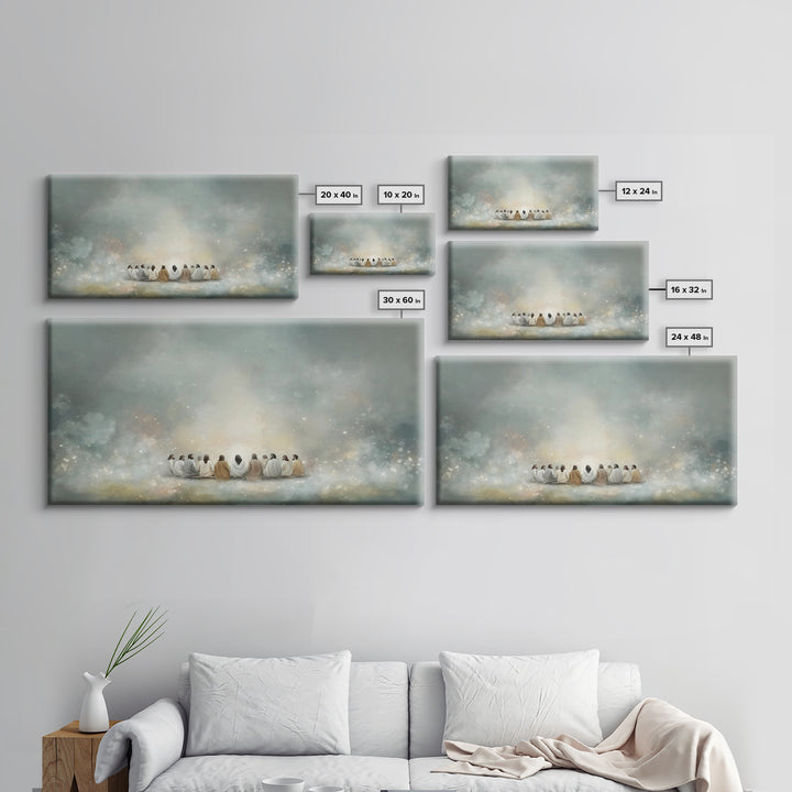 Heavenly Gathering, Framed Canvas Print, Christian Wall Art, Christian Art Canvas, Jesus Painting, Large Christian Art, Christian Gift Idea