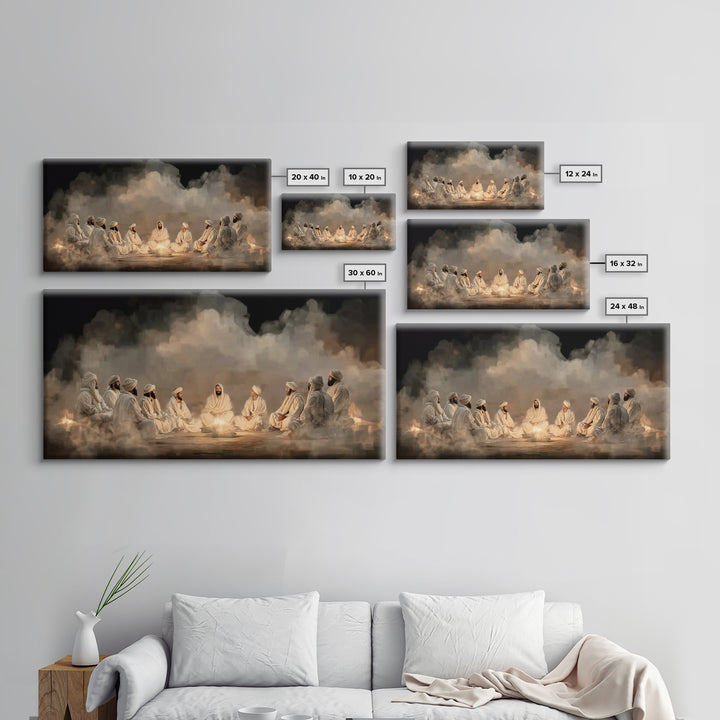 Fireside Discourse, Framed Canvas Print, Christian Art Canvas, Christian Wall Art, Jesus Painting, Large Christian Painting, Christian Deco