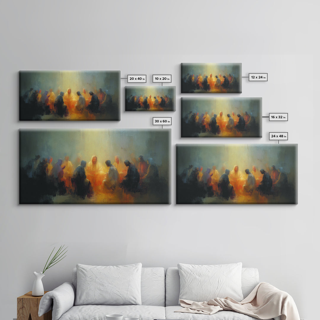 Midnight Supper – Framed Canvas Print – Christian Wall Art – Jesus Painting – Christian Art Canvas – Christian Decorations – Christian Art