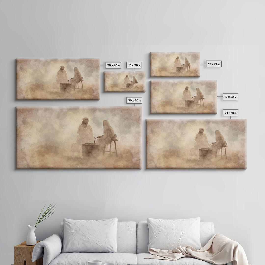 Living Waters Grace – Framed Canvas Print – Christian Wall Art – Jesus Painting – Christian Art Canvas – Christian Decor – Christian Gift I