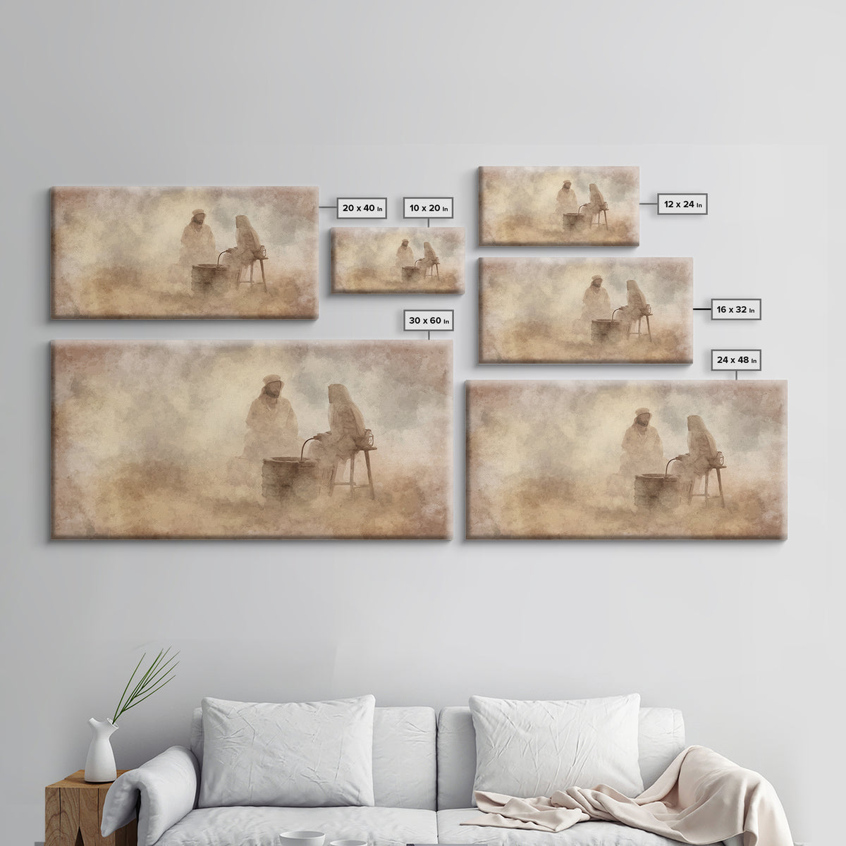 Living Waters Grace – Framed Canvas Print – Christian Wall Art – Jesus Painting – Christian Art Canvas – Christian Decor – Christian Gift I