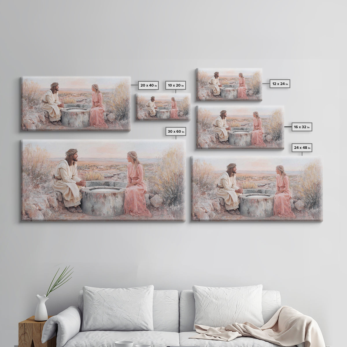 Desert Conversation, Framed Canvas Print, Christian Art Canvas, Modern Christian Art, Jesus Painting, Christian Wall Art, Christian Gift Id