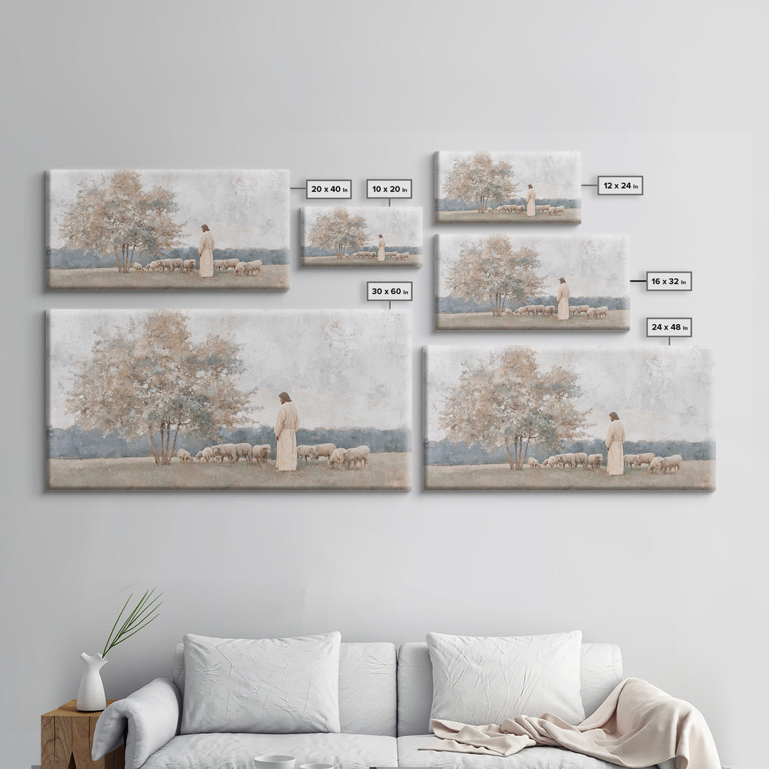 Springtime Shepherd | Framed Canvas Print | Christian Wall Art | Christian Art Canvas | Jesus Painting | Subtle Christian Art | Christian G