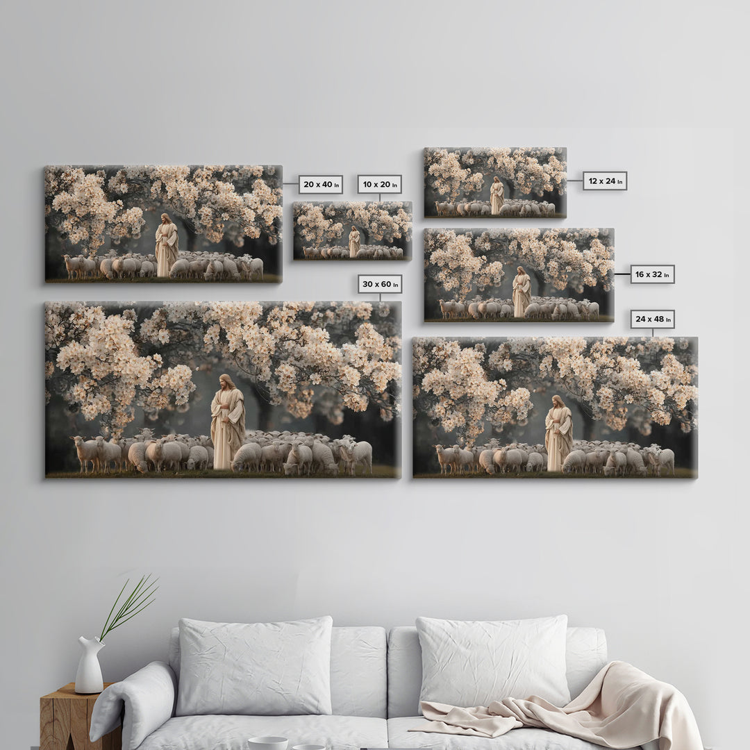 Blossoms Of Holy Peace – Framed Canvas Print – Christian Art Canvas – Jesus Painting – Christian Home Decor – Christmas Art – Large Christi