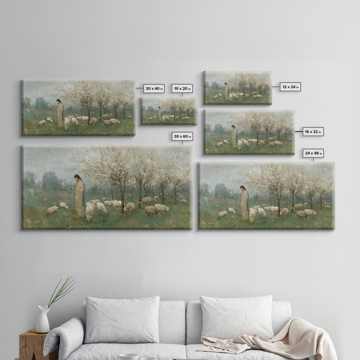 Morning Pasture Blessing – Framed Canvas Print – Christian Wall Art – Jesus Canvas Art – Christian Decoration – Christmas Art – Christian A