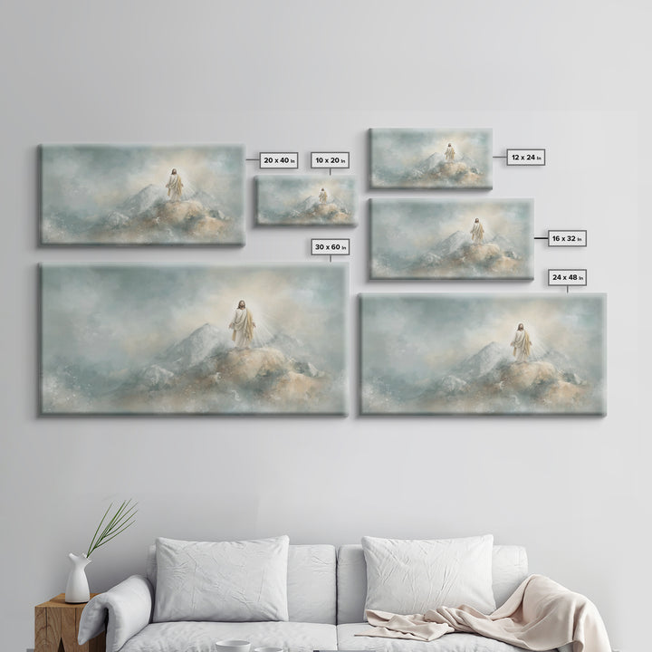 Light Upon The Mountain – Framed Canvas Print – Christian Art Print – Jesus Painting – Christian Christmas Art – Modern Christian Art – Chr