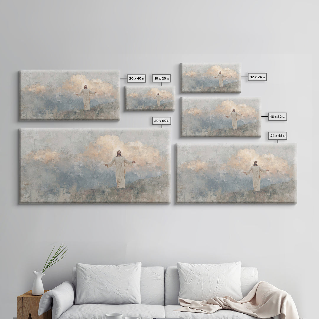 Grace On High Peaks – Framed Canvas Print – Christian Art Canvas – Jesus Wall Art – Christmas Art – Christian Decor For Home – Unique Chris