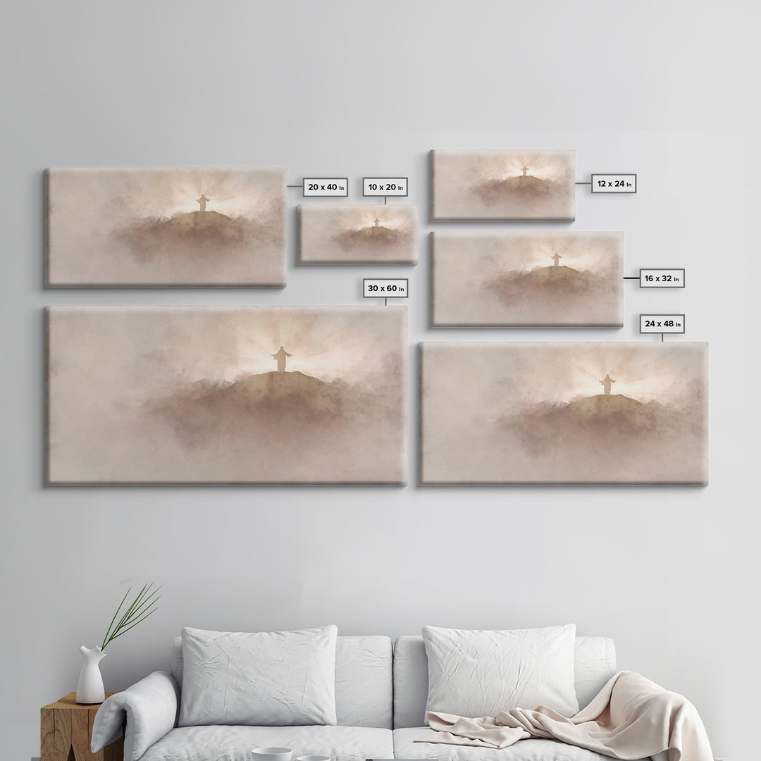 Heaven’s Gentle Calling – Framed Canvas Print – Christian Painting – Jesus Art Print – Christian Christmas Art – Subtle Christian Art – Chr