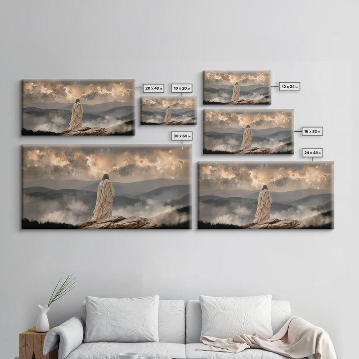 Guidance In Stillness – Framed Canvas Print – Christian Wall Art – Modern Jesus Art – Christian Christmas Decor – Christian Art Canvas – Ch
