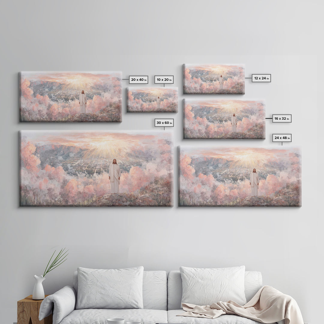 City Of Heavenly Light – Framed Canvas Print – Christian Wall Art – Jesus Canvas Art – Christian Christmas Art – Modern Christian Art – Chr