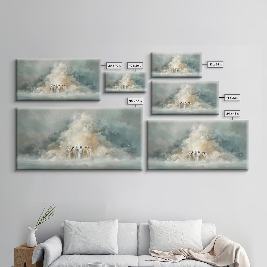 Cloudborne Fellowship – Framed Canvas Print – Christian Art Print – Minimalist Christian Art – Christian Wall Art – Subtle Christian Painti