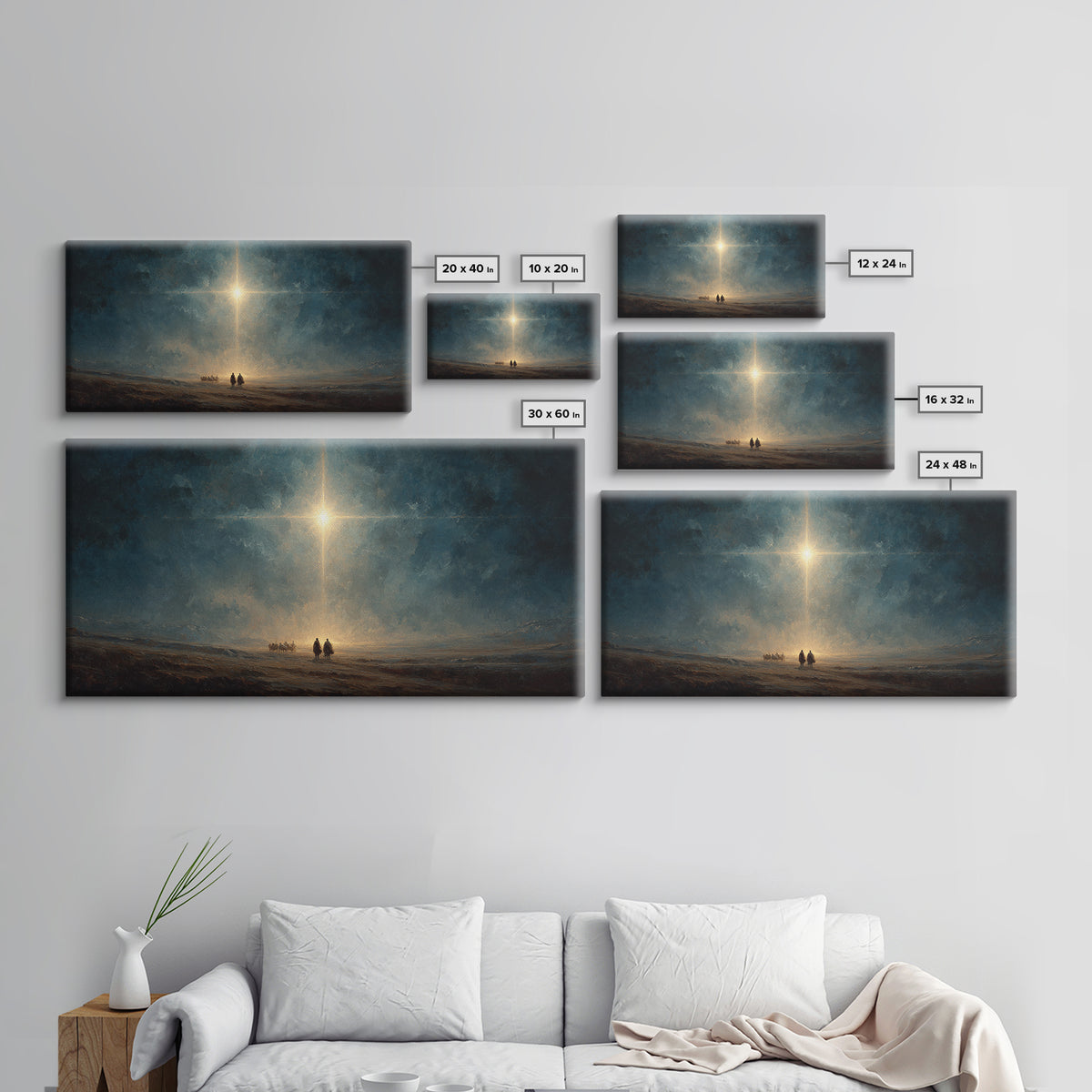 Night Of Glory – Framed Canvas Print – Christian Christmas Art – Christian Wall Art – Christian Art Canvas – Moody Christmas Art – Jesus Pa