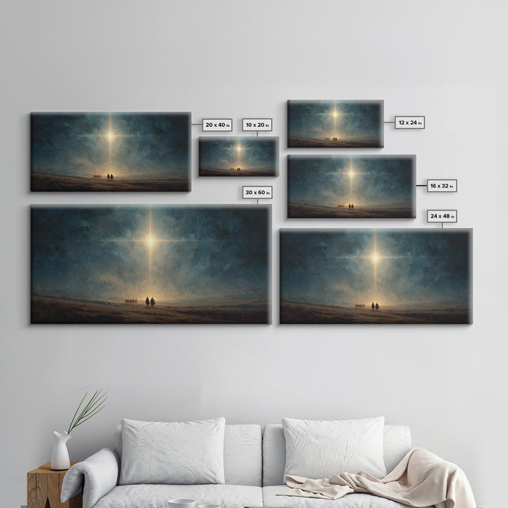 Night Of Glory – Framed Canvas Print – Christian Christmas Art – Christian Wall Art – Christian Art Canvas – Moody Christmas Art – Jesus Pa