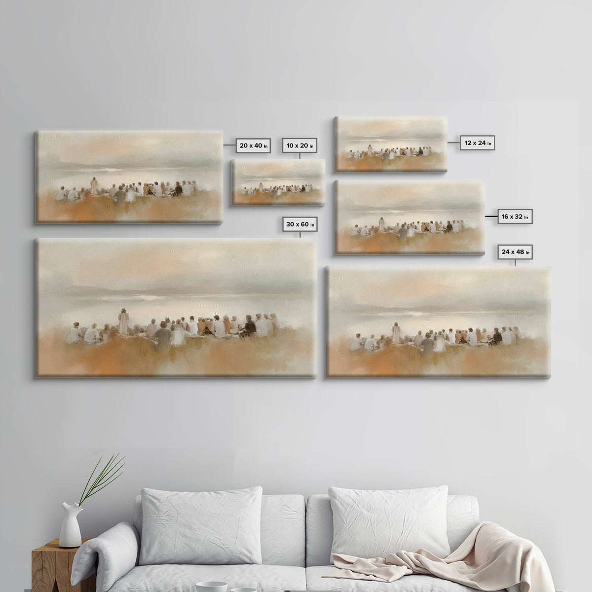 Fields Of Blessing – Framed Canvas Print – Christian Art Print – Christian Wall Art – Jesus Painting – Vintage Christian Art – Christian Ch