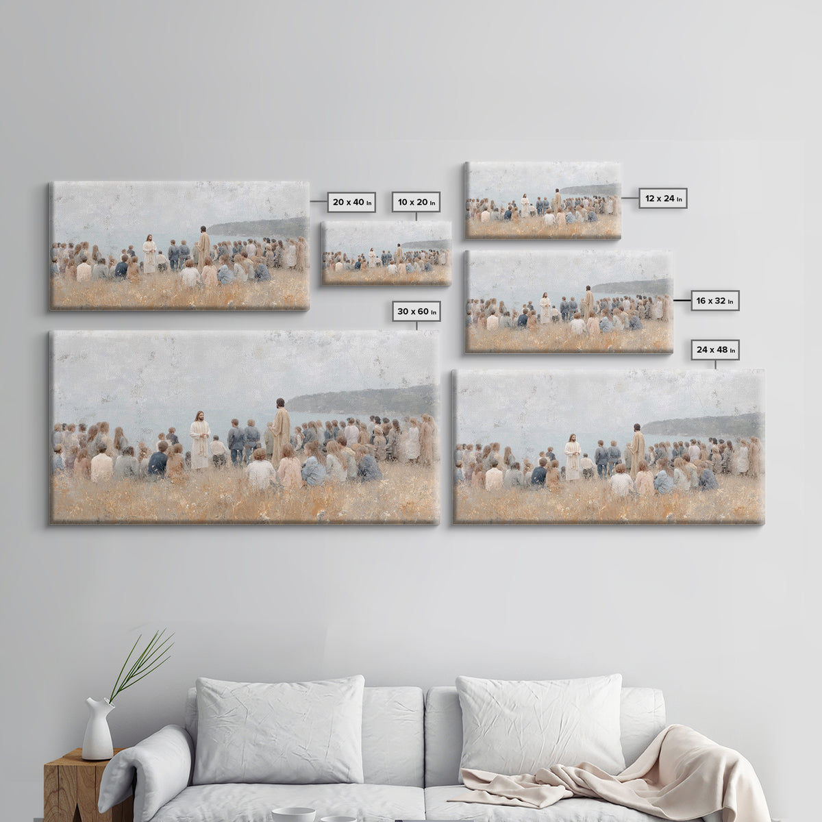 Shore Of Promise – Framed Canvas Print – Jesus Painting – Christian Wall Art – Christian Art Canvas – Minimalist Christian Art – Christian