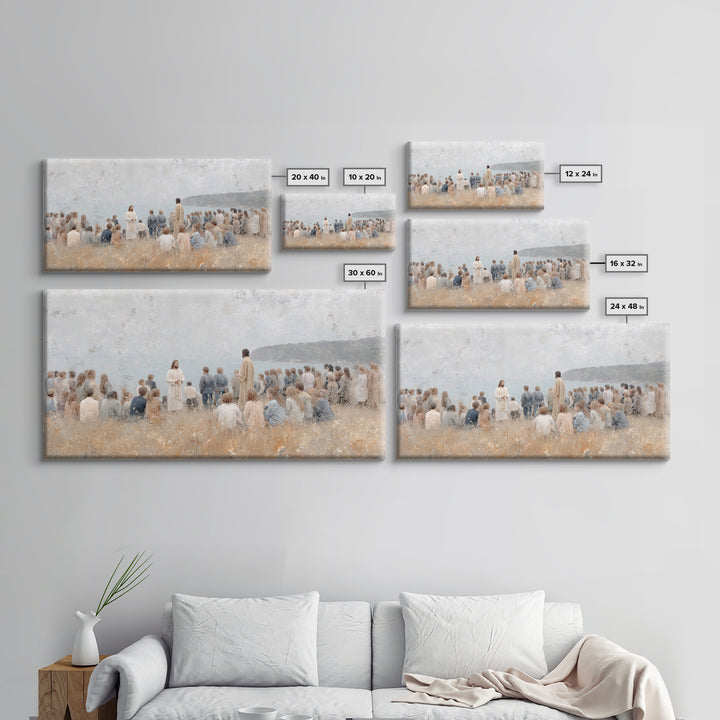 Shore Of Promise – Framed Canvas Print – Jesus Painting – Christian Wall Art – Christian Art Canvas – Minimalist Christian Art – Christian