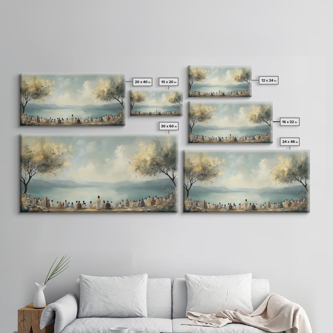 Peaceful Gathering – Framed Canvas Print – Christian Art Canvas – Christian Wall Art – Jesus Painting – Christian Art Print – Christian Chr