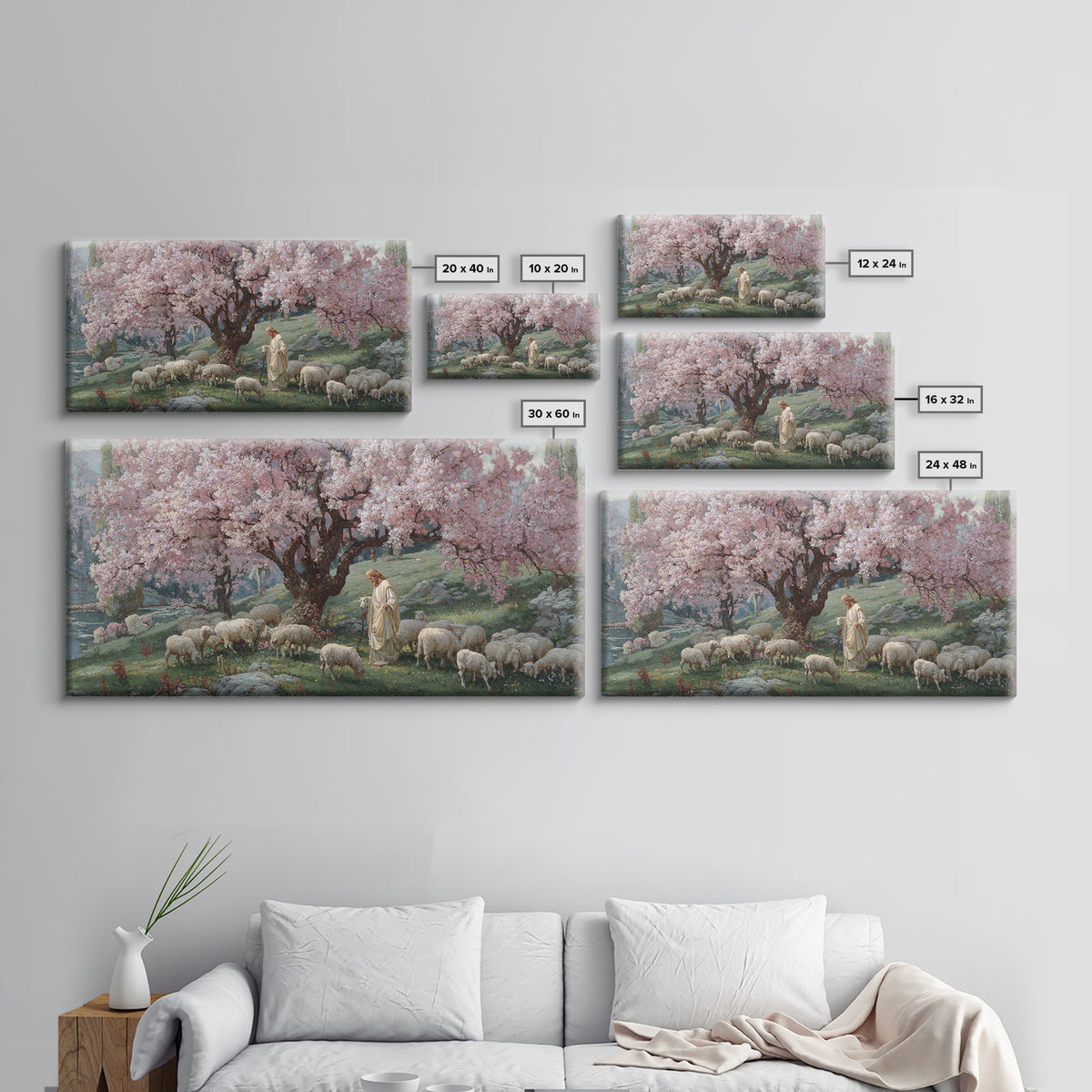 Blossoms Of Mercy – Framed Canvas Print – Christian Wall Art – Jesus Painting – Christian Art Canvas – Vintage Christian Art – Christian De