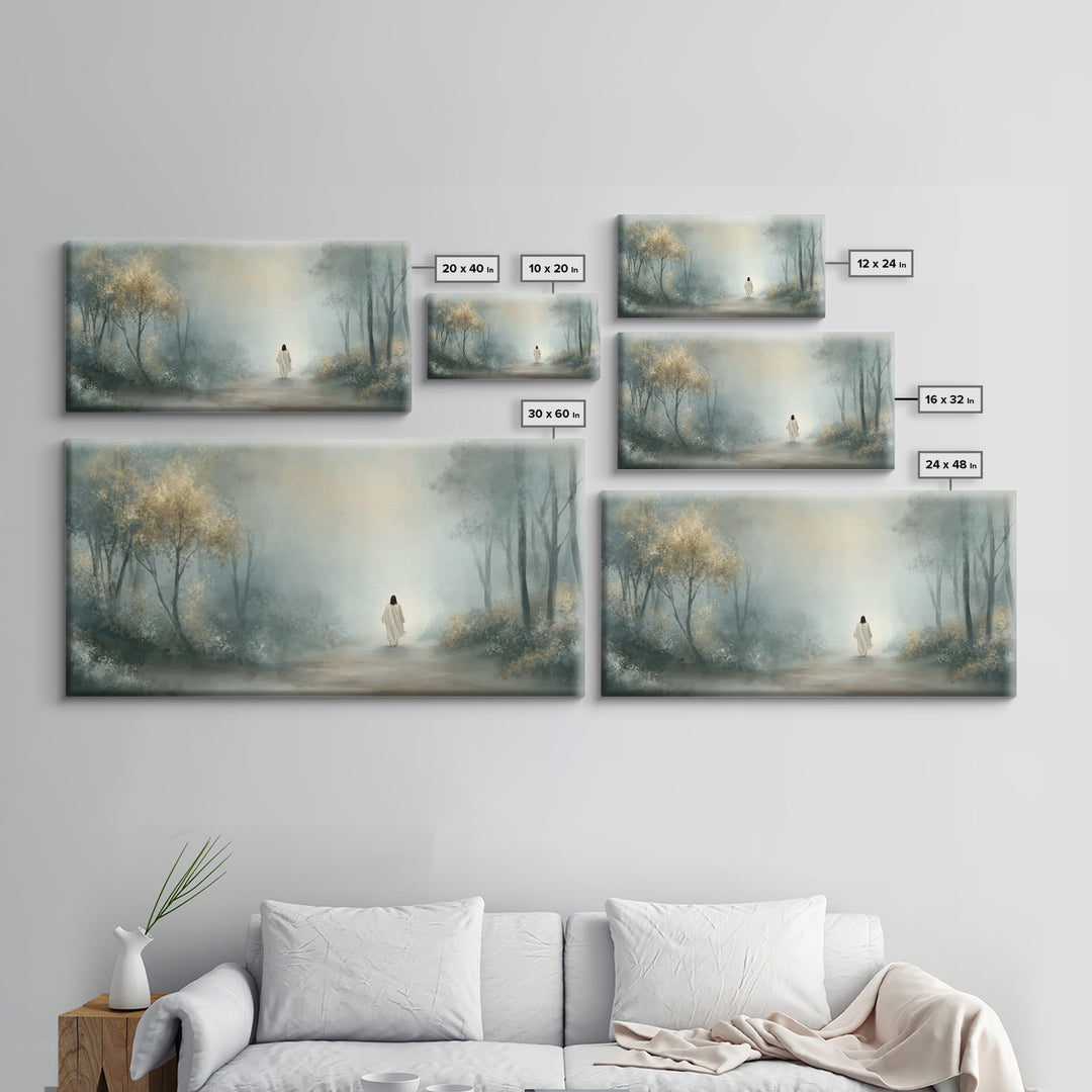 Misty Calling – Framed Canvas Print – Christian Wall Art – Christian Art Canvas – Jesus Painting – Moody Christian Art – Christian Art Work