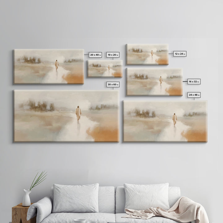 Silent Dawn Journey – Framed Canvas Print – Christian Art Canvas – Christian Wall Art – Jesus Painting – Christian Gift