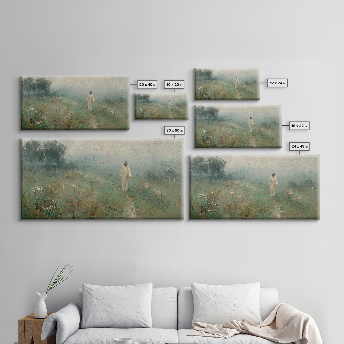 Autumn Shepherd Walk – Framed Canvas Print – Christian Art Canvas – Christian Painting – Christian Wall Art – Christian Gift